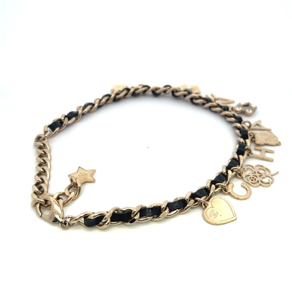 Chanel Carm Choker Necklace Faux Leather and Gold Tone - Picture 3 of 6